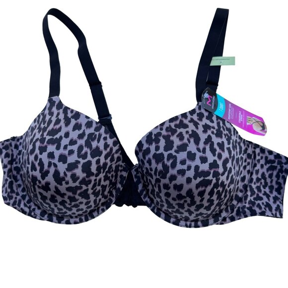 Maidenform 36C T-Shirt Bra SmartZone Cups & Convertible Straps Leopard Print New - Picture 10 of 16